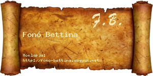 Fonó Bettina névjegykártya